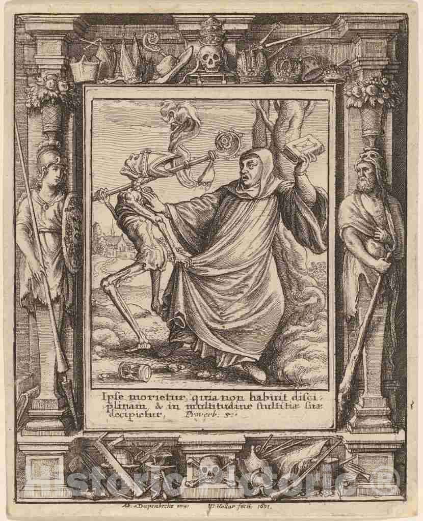 Art Print : Hollar After Holbein The Younger, Abbot, 1651 - Vintage Wall Art