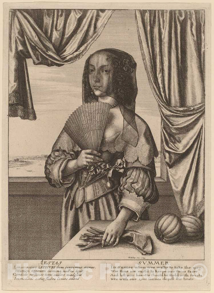 Art Print : Wenceslaus Hollar, Summer, 1641 - Vintage Wall Art