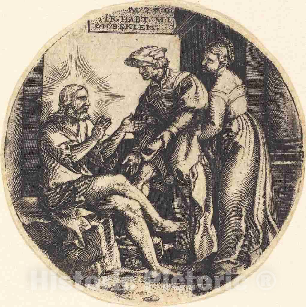 Art Print : Georg Pencz, to Clothe The Naked - Vintage Wall Art