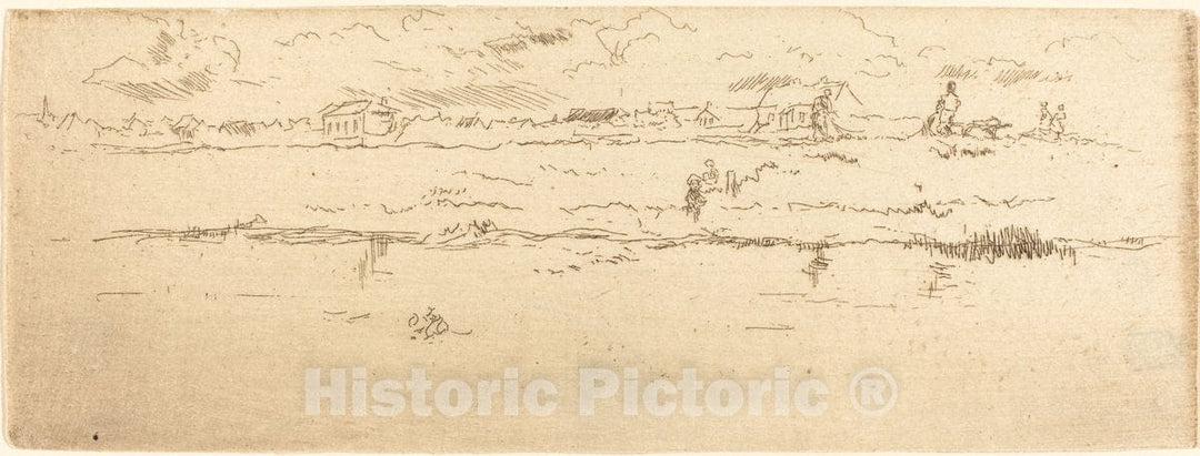 Art Print : James McNeill Whistler, Canal, Ostend, 1887 - Vintage Wall Art