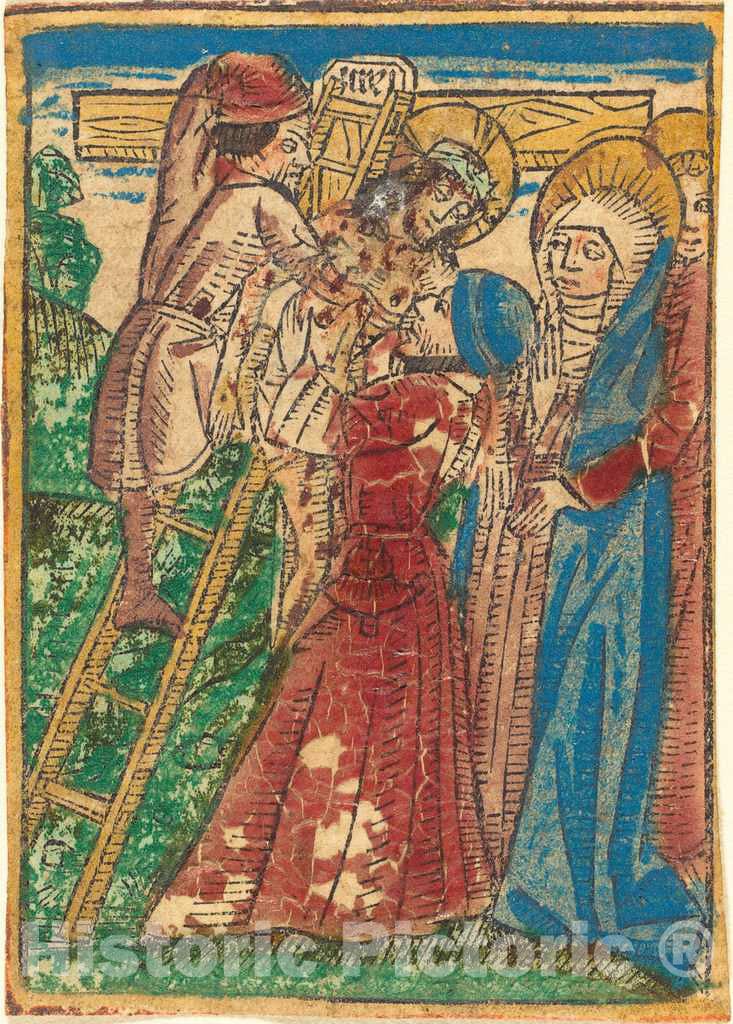 Art Print : Descent from The Cross, c. 1490 - Vintage Wall Art