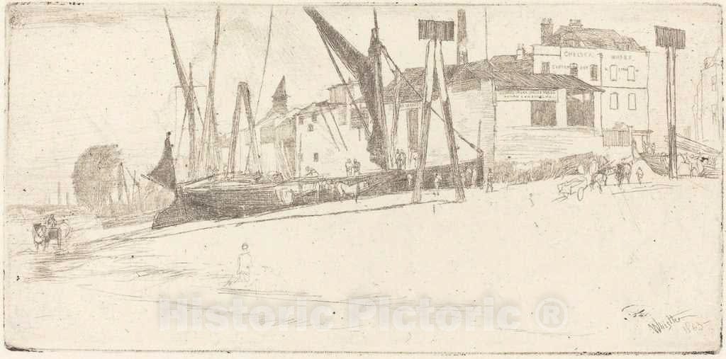 Art Print : James McNeill Whistler, Chelsea Wharf, 1863 - Vintage Wall Art