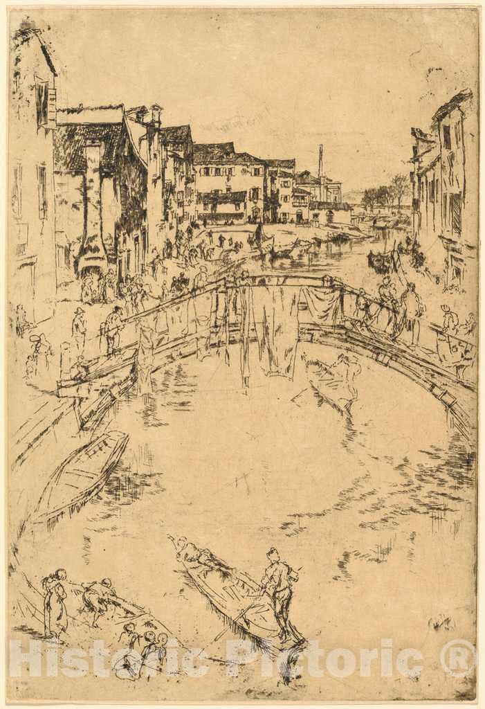 Art Print : James McNeill Whistler, The Bridge, c.1880 - Vintage Wall Art