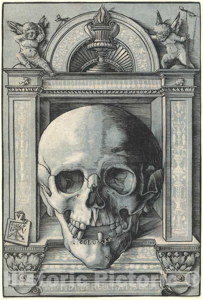 Art Print : Hans Wechtlin I, Skull, 1520 - Vintage Wall Art