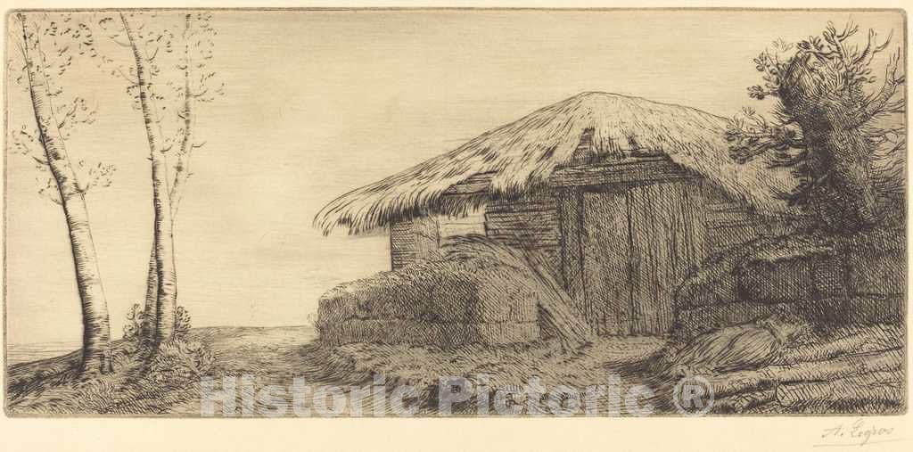 Art Print : Alphonse Legros, Shepherd's Hut on a Hillside (Bergerie sur le coteau) - Vintage Wall Art