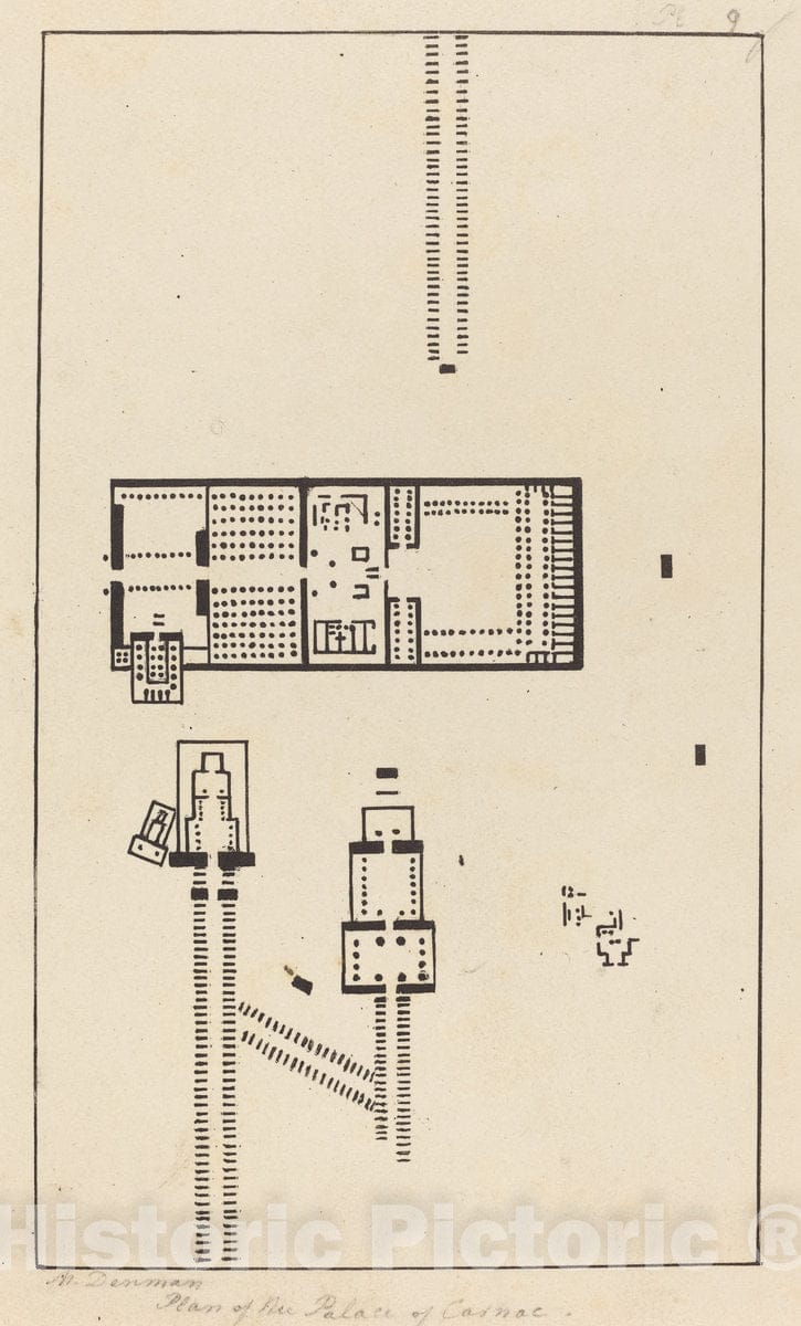 Art Print : Maria Denman After Flaxman, Plan of The Palace of Carnac, 1829 - Vintage Wall Art