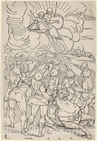 Art Print : Luca Cambiaso, The Conversion of Saint Paul, c. 1560 - Vintage Wall Art