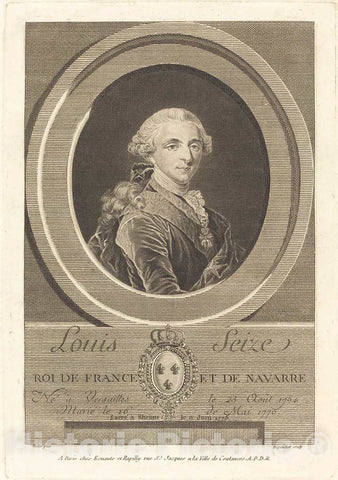 Art Print : Charles-Eugene Duponchel, Louis XVI, King of France - Vintage Wall Art