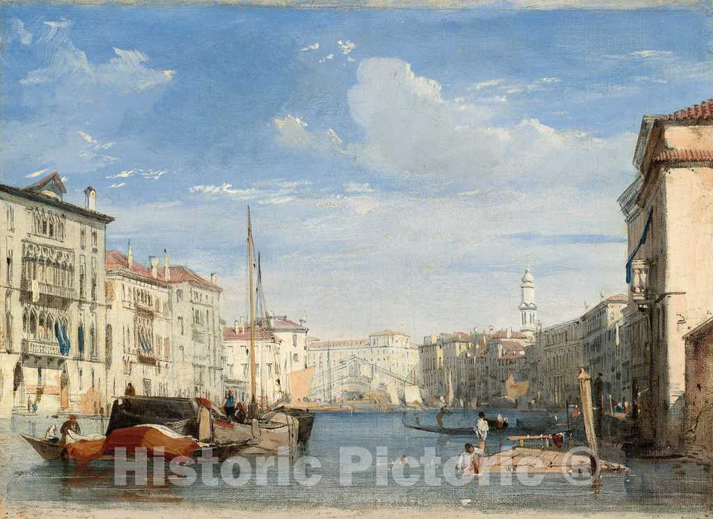 Art Print : Richard Parkes Bonington, The Grand Canal, c.1827 - Vintage Wall Art