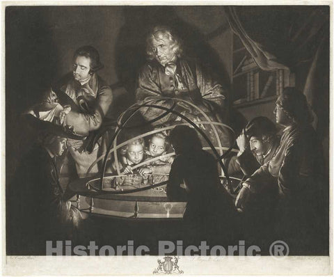 Art Print : Pether After Wright, A Philosopher Giving a Lecture on The Orrery, 1768 - Vintage Wall Art
