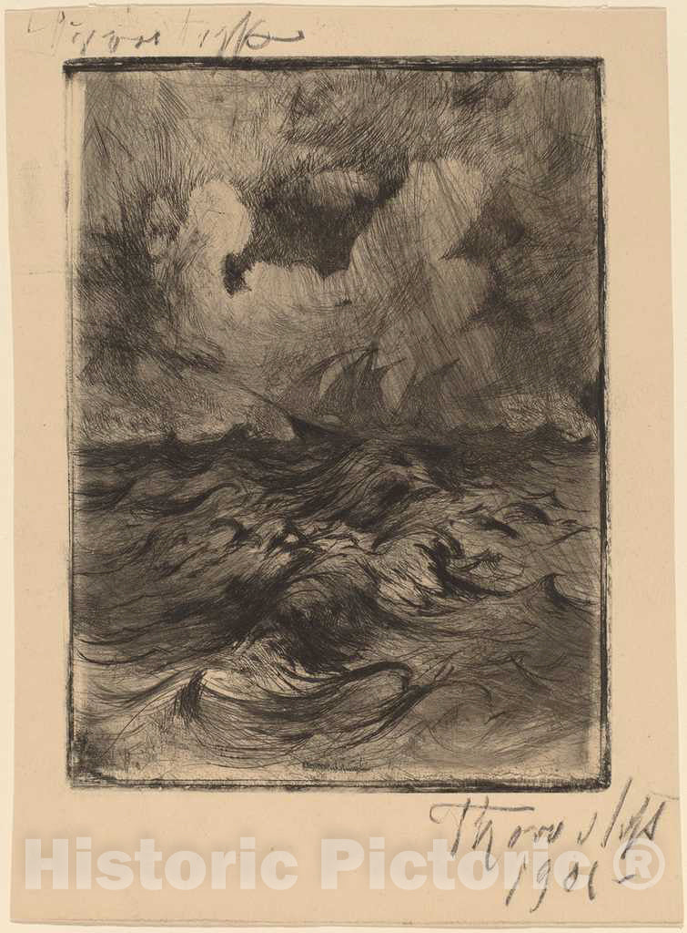 Art Print : Thorvald Simeon Niss, Storm at Sea, 1901 - Vintage Wall Art