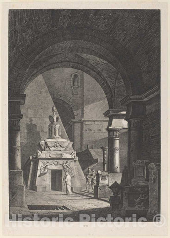 Art Print : Antonio Pian, Interior of an Ancient Roman Sepulchre, 1820 - Vintage Wall Art