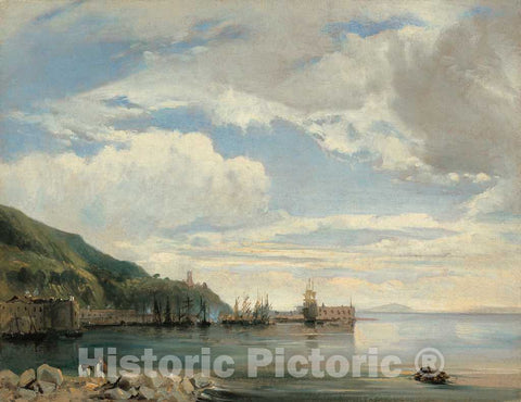 Art Print : LÃ©on-FranÃ§ois-Antoine Fleury, On The Bay of Naples, c. 1830 - Vintage Wall Art