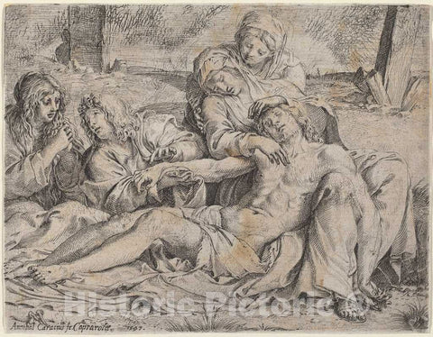 Art Print : Annibale Carracci, Pieta (The Christ of Caprarola), 1597 - Vintage Wall Art