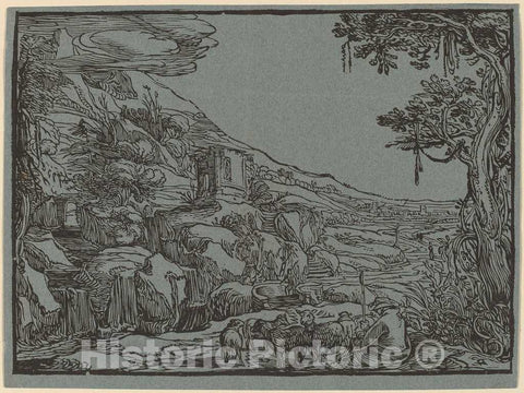 Art Print : Hendrik Goltzius, Arcadian Landscape - Vintage Wall Art