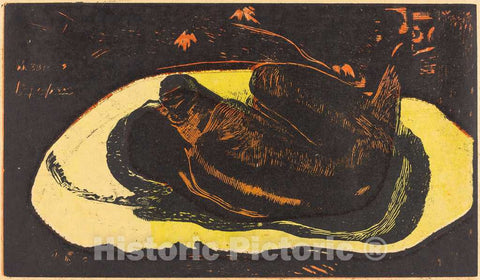 Art Print : Paul Gauguin, Manao Tupapau (She is Haunted by a Spirit), c.1895 - Vintage Wall Art