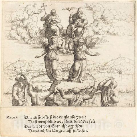Art Print : Augustin Hirschvogel, The Transfiguration, 1548 - Vintage Wall Art