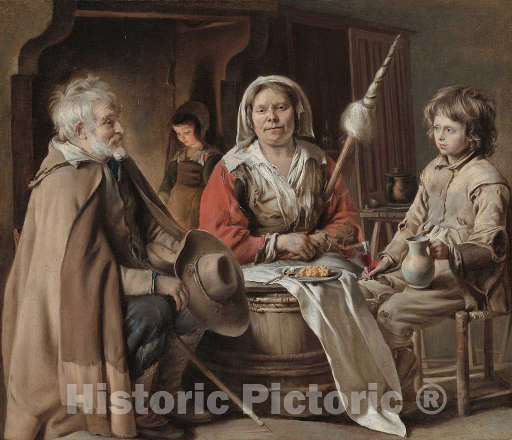 Art Print : Louis Le Nain, Peasant Interior, c. 1645 - Vintage Wall Art