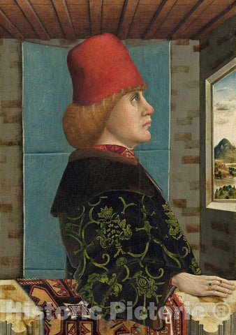 Art Print : Portrait of a Man, c.1495 - Vintage Wall Art