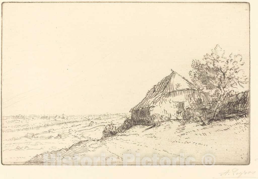 Art Print : Alphonse Legros, Hovel on a Hillside (Masure sur la Colline) - Vintage Wall Art