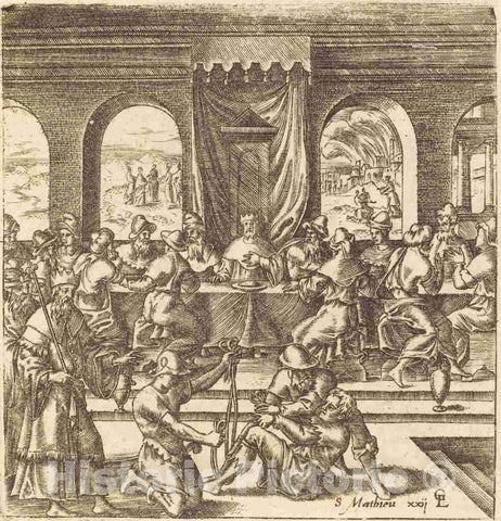 Art Print : LÃ©onard Gaultier, The Parable of The Marriage Feast, c.1578 - Vintage Wall Art