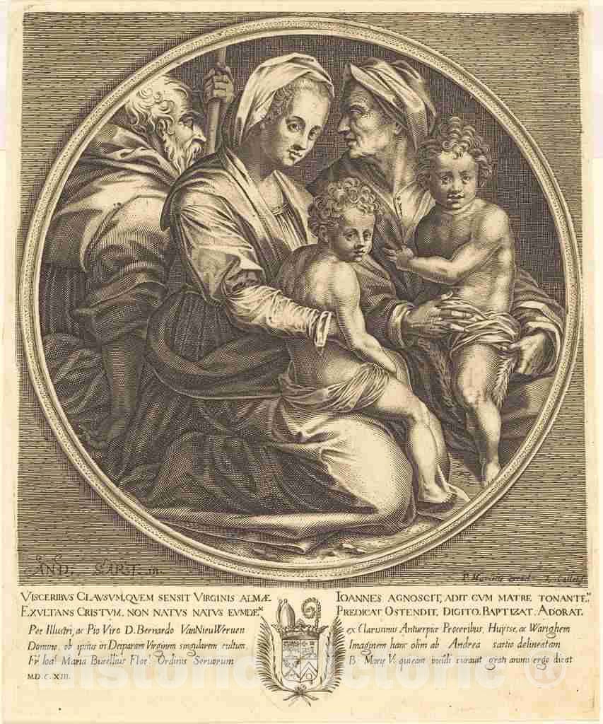 Art Print : Callot After del Sarto, The Holy Family - Vintage Wall Art