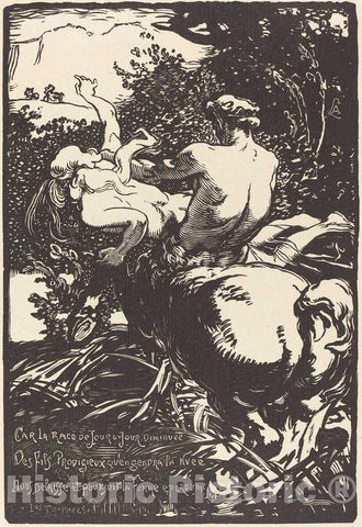 Art Print : Auguste LepÃ¨re, Centaur (Le centaure), 1896 - Vintage Wall Art