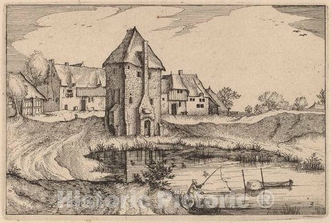Art Print : Visscher After Van Doetechum, The Pond, 1612 - Vintage Wall Art