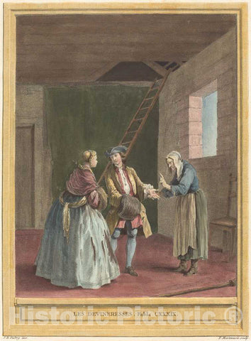 Art Print : Martenasie After Oudry, Les devineresses (The Fortune-Tellers), 1756 - Vintage Wall Art