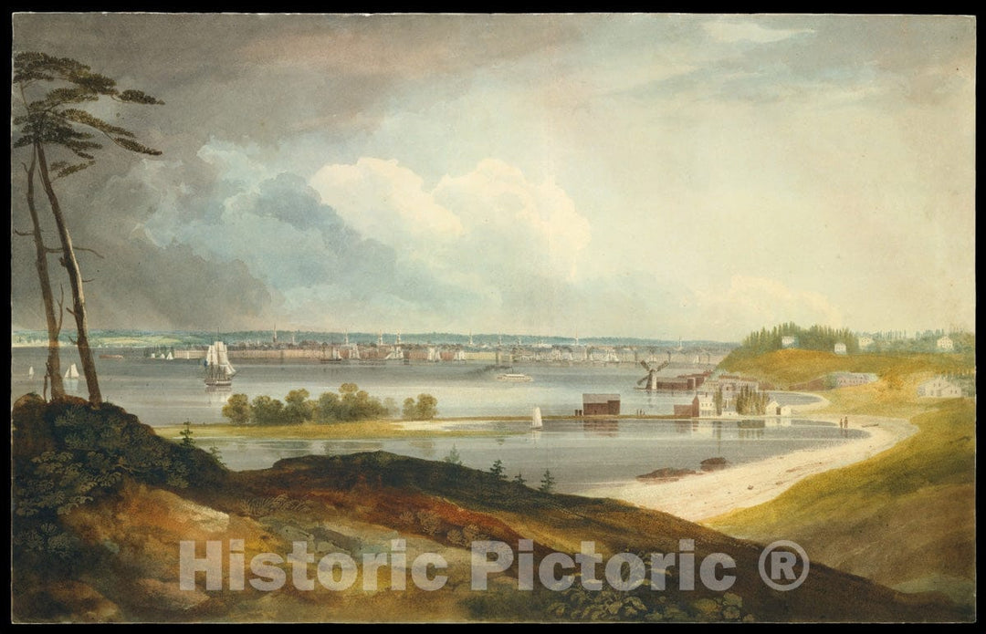 Art Print : William Guy Wall - New York from The Heights Near Brooklyn : Vintage Wall Art