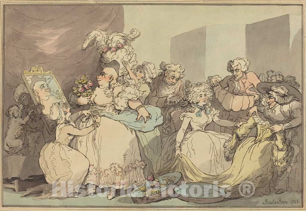 Art Print : Rowlandson, Dressing for a Birthday, 1788 - Vintage Wall Art