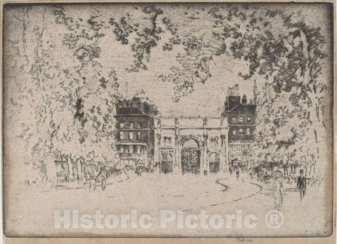 Art Print : Joseph Pennell, The Marble Arch, 1905 - Vintage Wall Art
