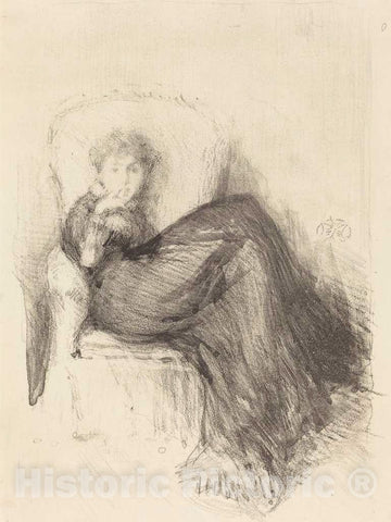 Art Print : James McNeill Whistler, Study: Maude Seated, 1878 - Vintage Wall Art