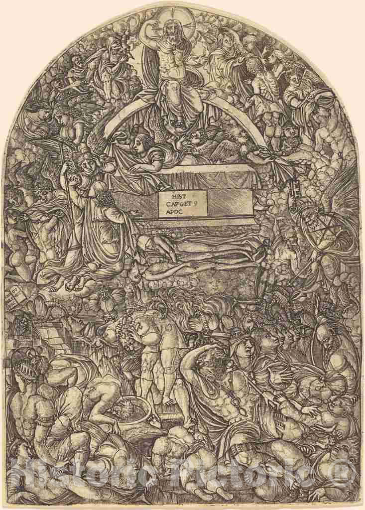 Art Print : Jean Duvet, A Star Falls and Makes Hell to Open, c.1551 - Vintage Wall Art