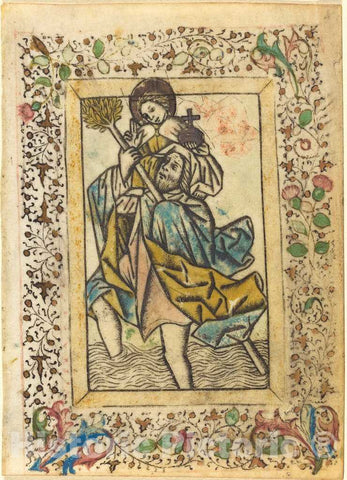 Art Print : Saint Christopher, c. 1460 - Vintage Wall Art
