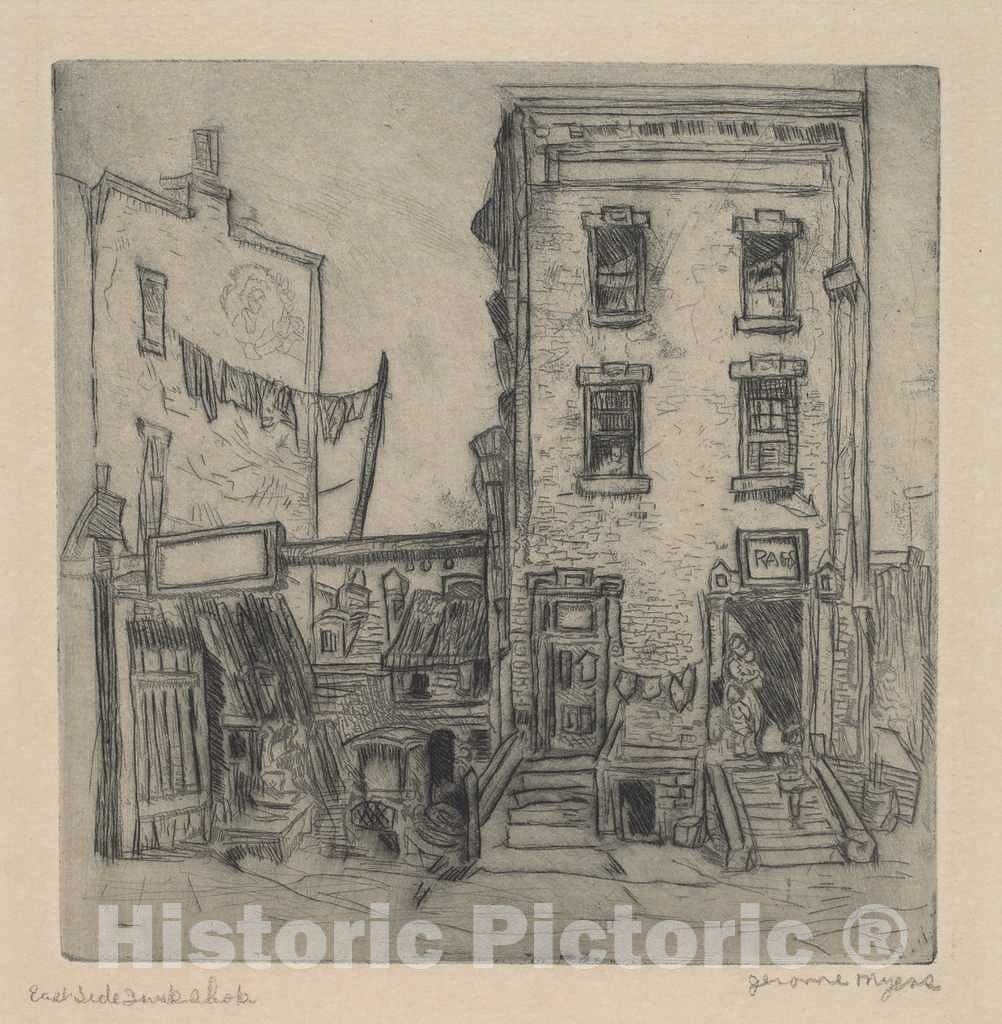 Art Print : Jerome Myers, East Side Junk Shop, c. 1910 - Vintage Wall Art