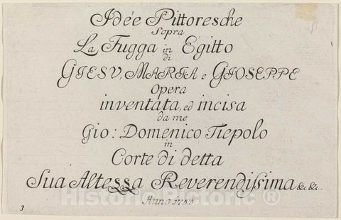 Art Print : Giovanni Domenico Tiepolo, Title Page, 1753 - Vintage Wall Art