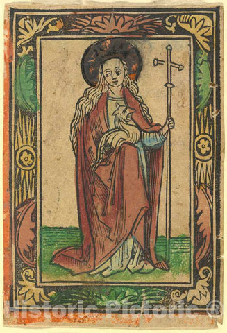 Art Print : Saint Margaret, c. 1480 - Vintage Wall Art
