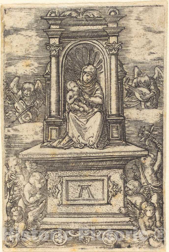 Art Print : Albrecht Altdorfer, The Beautiful Virgin of Regensburg on an Altar, c.1520 - Vintage Wall Art