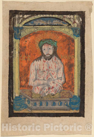 Art Print : Christ as The Man of Sorrows, 15th Century - Vintage Wall Art