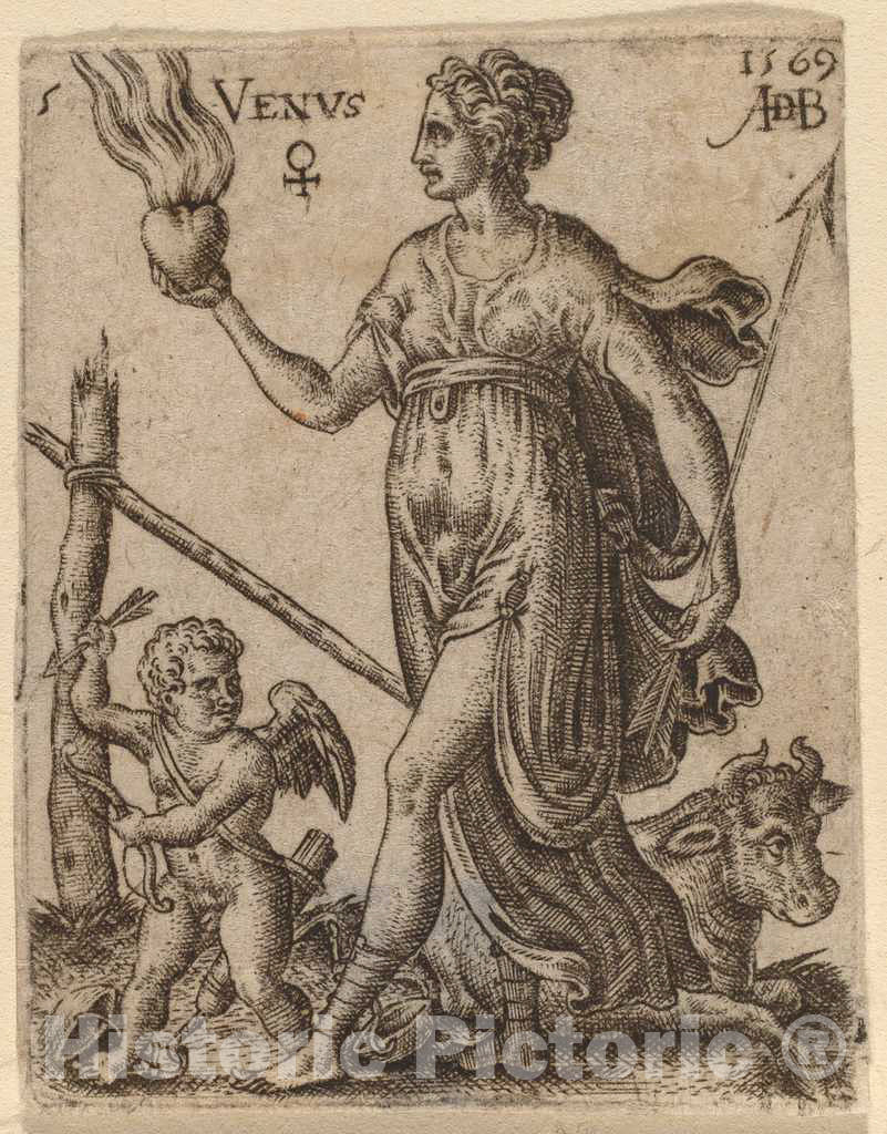 Art Print : Abraham de Bruyn, Venus, 1569 - Vintage Wall Art