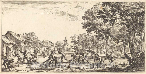 Art Print : Jacques Callot, The Peasants' Revenge, c. 1633 - Vintage Wall Art