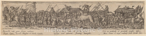 Art Print : Jan de Bry After Beham, Marching Soldiers, with an Armory Car in The Center - Vintage Wall Art