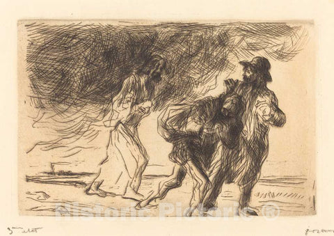Art Print : Louis Forain, The Road to Emmaus (First Plate), c.1905 - Vintage Wall Art