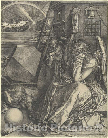Art Print : Albrecht DÃ¼rer, Melencolia I, 1514 - Vintage Wall Art