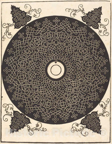 Art Print : Albrecht DÃ¼rer, The Third Knot (with a Black Circle on a White Medallion), c.1507 - Vintage Wall Art