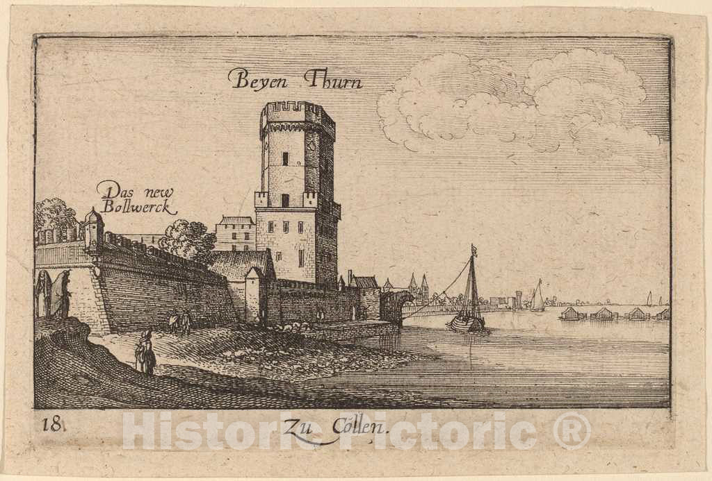 Art Print : Wenceslaus Hollar, Cologne, 1635 - Vintage Wall Art