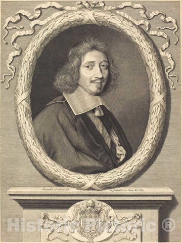 Art Print : Robert Nanteuil, Chancellor Michel Le Tellier, 1659 - Vintage Wall Art