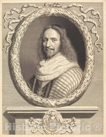Art Print : Robert Nanteuil, Nicholas Potier de Novion, 1664 - Vintage Wall Art