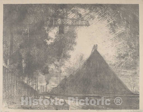 Art Print : Joseph Pennell, The Dump, Charleroi, 1911 - Vintage Wall Art